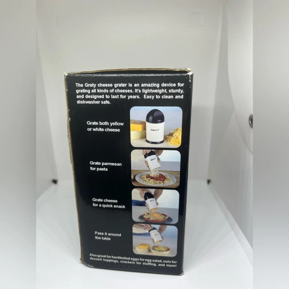 Graty Gourmet Cheese Grater Shredder Coarse and Fine Cheese New As Seen‎ TV